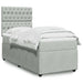 Pat box spring cu saltea, gri deschis, 100x200 cm, catifea - WALTI WALTI