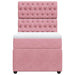 Pat box spring cu saltea, roz, 100x200 cm, catifea - WALTI WALTI