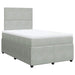 Pat box spring cu saltea, gri deschis, 120x190 cm, catifea - WALTI WALTI
