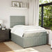 Pat box spring cu saltea, gri deschis, 120x190 cm, catifea - WALTI WALTI