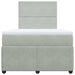 Pat box spring cu saltea, gri deschis, 120x190 cm, catifea - WALTI WALTI