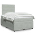 Pat box spring cu saltea, gri deschis, 120x190 cm, catifea - WALTI WALTI