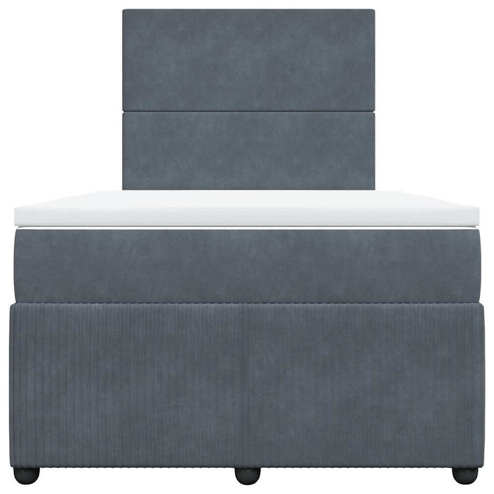 Pat box spring cu saltea, gri închis, 120x190 cm, catifea - WALTI WALTI