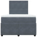 Pat box spring cu saltea, gri închis, 120x190 cm, catifea - WALTI WALTI