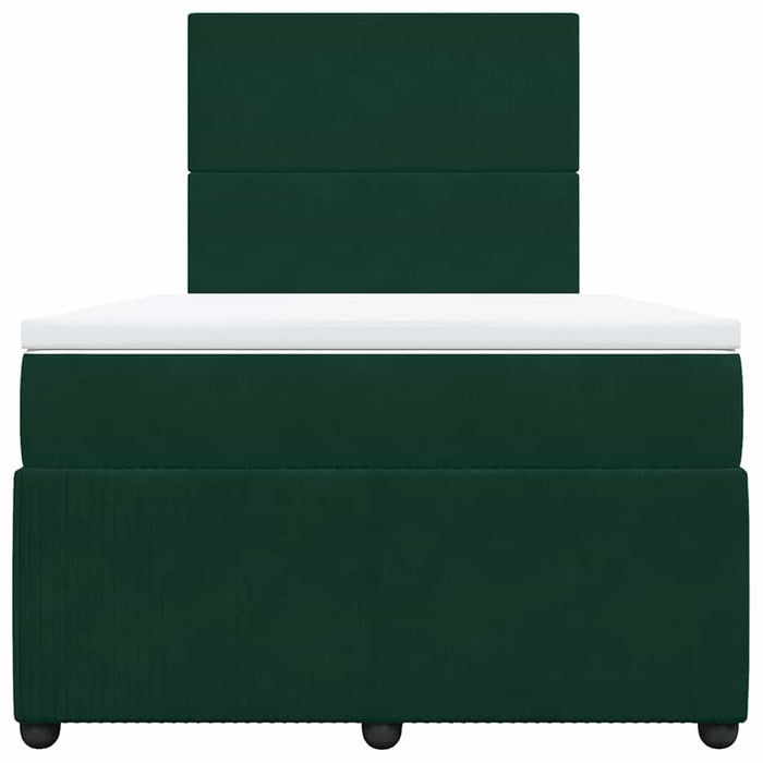 Pat box spring cu saltea, verde închis, 120x190 cm, catifea - WALTI WALTI