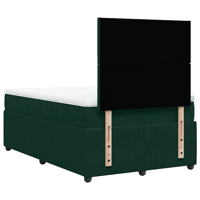 Pat box spring cu saltea, verde închis, 120x190 cm, catifea - WALTI WALTI