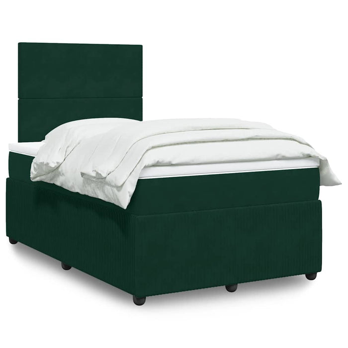 Pat box spring cu saltea, verde închis, 120x190 cm, catifea - WALTI WALTI