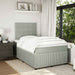 Pat box spring cu saltea, gri deschis, 120x190 cm, catifea - WALTI WALTI