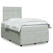 Pat box spring cu saltea, gri deschis, 120x190 cm, catifea - WALTI WALTI