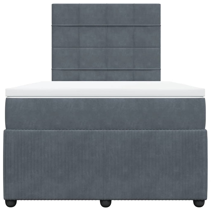 Pat box spring cu saltea, gri închis, 120x190 cm, catifea - WALTI WALTI