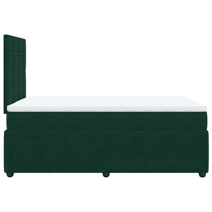 Pat box spring cu saltea, verde închis, 120x190 cm, catifea WALTI