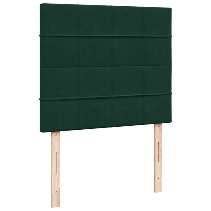 Pat box spring cu saltea, verde închis, 120x190 cm, catifea WALTI