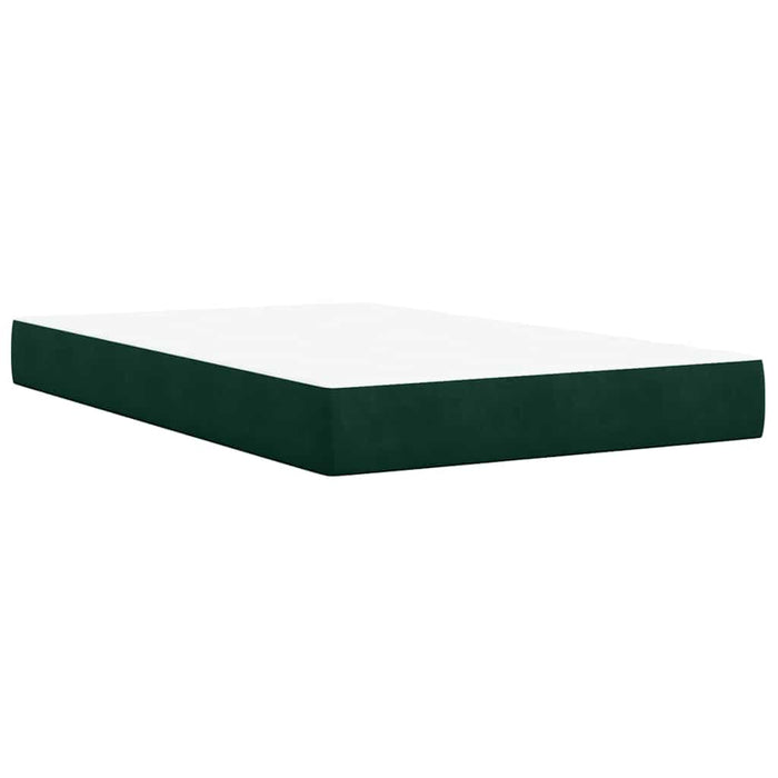Pat box spring cu saltea, verde închis, 120x190 cm, catifea WALTI