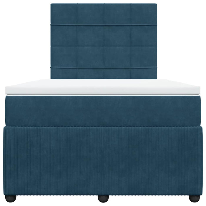 Pat box spring cu saltea, albastru închis, 120x190 cm, catifea - WALTI WALTI