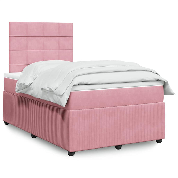Pat box spring cu saltea, negru, 120x190 cm, catifea - WALTI WALTI