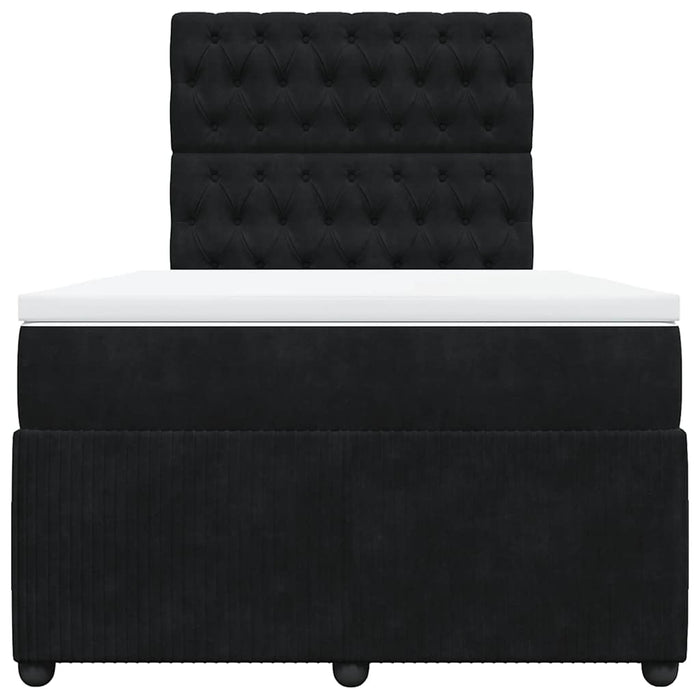 Pat box spring cu saltea, negru, 120x190 cm, catifea - WALTI WALTI