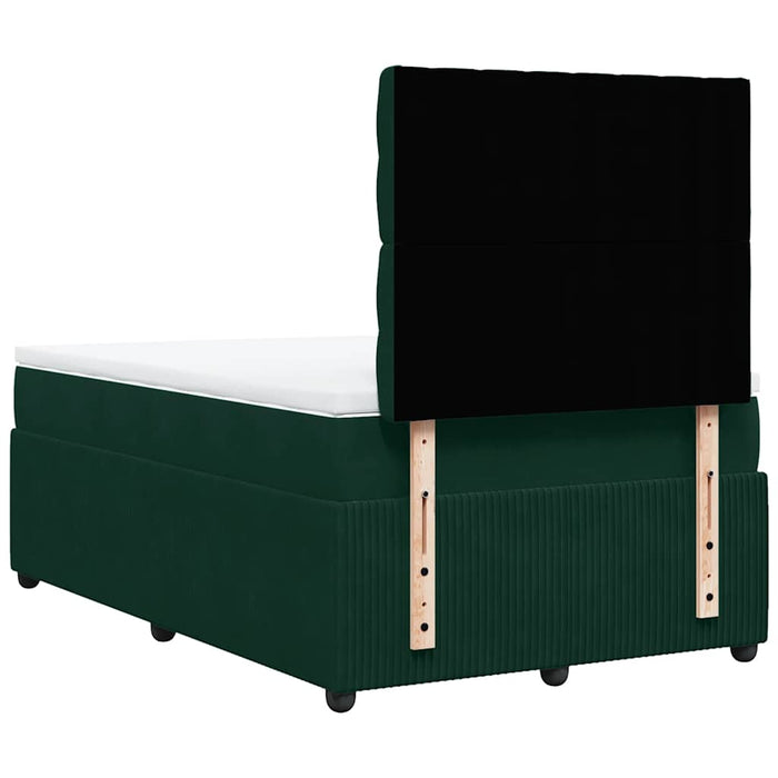 Pat box spring cu saltea, verde închis, 120x190 cm, catifea - WALTI WALTI