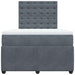Pat box spring cu saltea, gri închis, 120x190 cm, catifea - WALTI WALTI