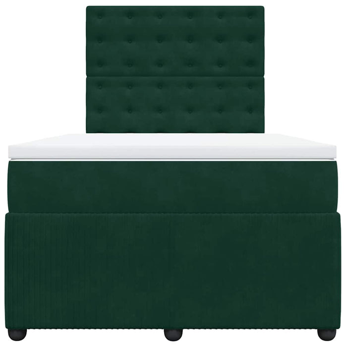 Pat box spring cu saltea, verde închis, 120x190 cm, catifea - WALTI WALTI