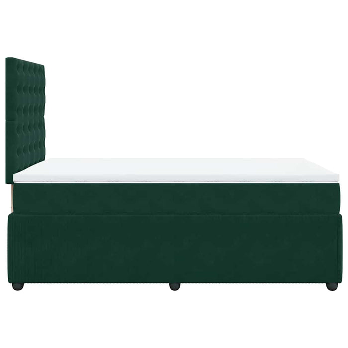Pat box spring cu saltea, verde închis, 120x190 cm, catifea - WALTI WALTI