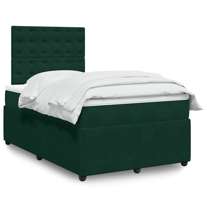 Pat box spring cu saltea, verde închis, 120x190 cm, catifea - WALTI WALTI