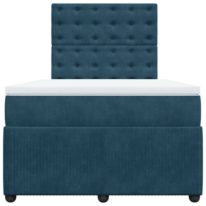 Pat box spring cu saltea, albastru închis, 120x190 cm, catifea - WALTI WALTI