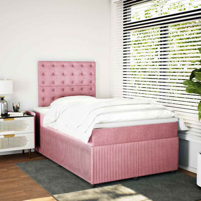 Pat box spring cu saltea, negru, 120x190 cm, catifea - WALTI WALTI