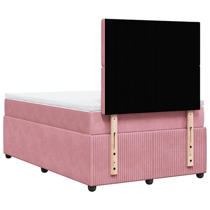 Pat box spring cu saltea, negru, 120x190 cm, catifea - WALTI WALTI