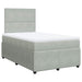 Pat continental cu saltea, gri deschis, 120x200 cm, catifea - WALTI WALTI