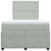 Pat continental cu saltea, gri deschis, 120x200 cm, catifea - WALTI WALTI