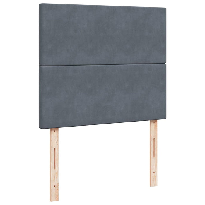 Pat box spring cu saltea, gri închis, 120x200 cm, catifea WALTI