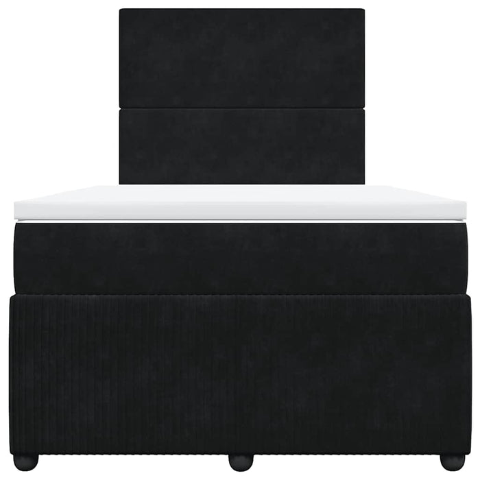 Pat box spring cu saltea, negru, 120x200 cm, catifea WALTI