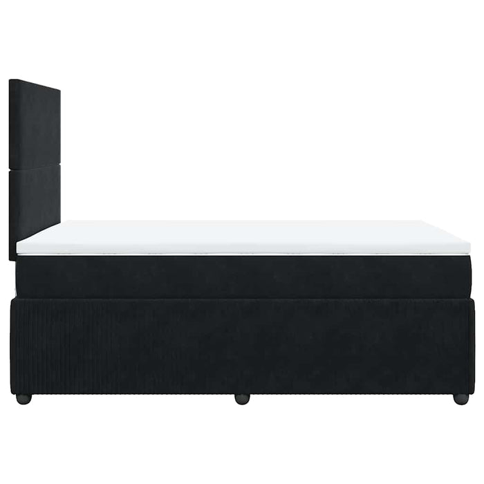Pat box spring cu saltea, negru, 120x200 cm, catifea WALTI