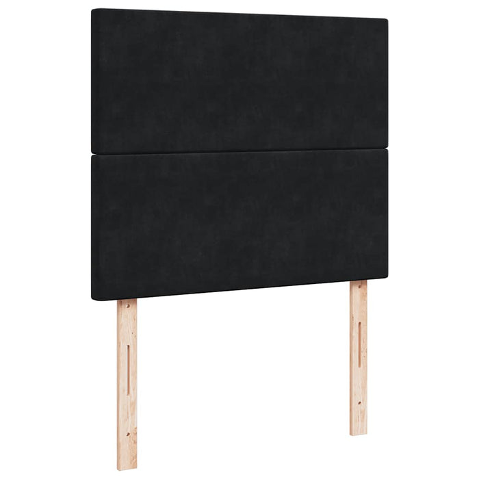 Pat box spring cu saltea, negru, 120x200 cm, catifea WALTI