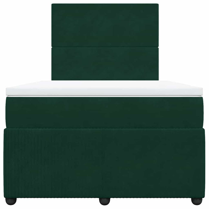 Pat box spring cu saltea, verde închis, 120x200 cm, catifea - WALTI WALTI