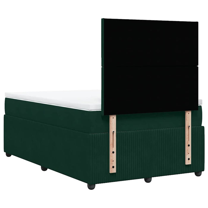 Pat box spring cu saltea, verde închis, 120x200 cm, catifea - WALTI WALTI