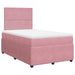 Pat box spring cu saltea, roz, 120x200 cm, catifea - WALTI WALTI
