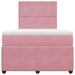Pat box spring cu saltea, roz, 120x200 cm, catifea - WALTI WALTI