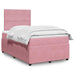 Pat box spring cu saltea, roz, 120x200 cm, catifea - WALTI WALTI