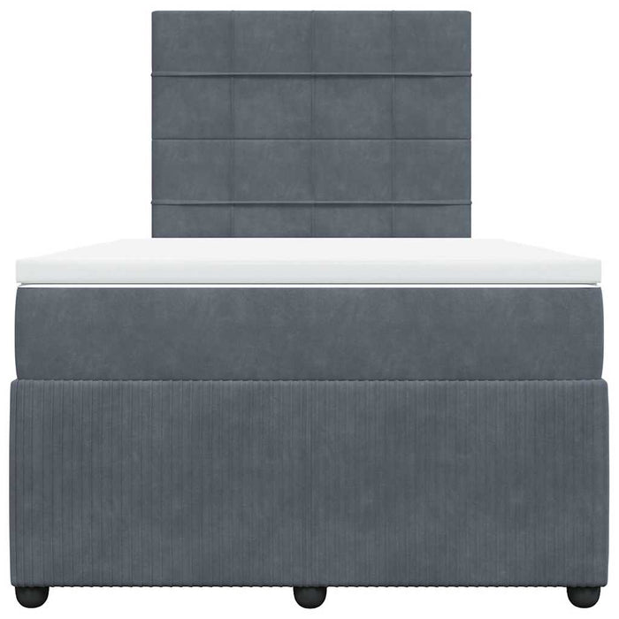 Pat box spring cu saltea, gri închis, 120x200 cm, catifea - WALTI WALTI