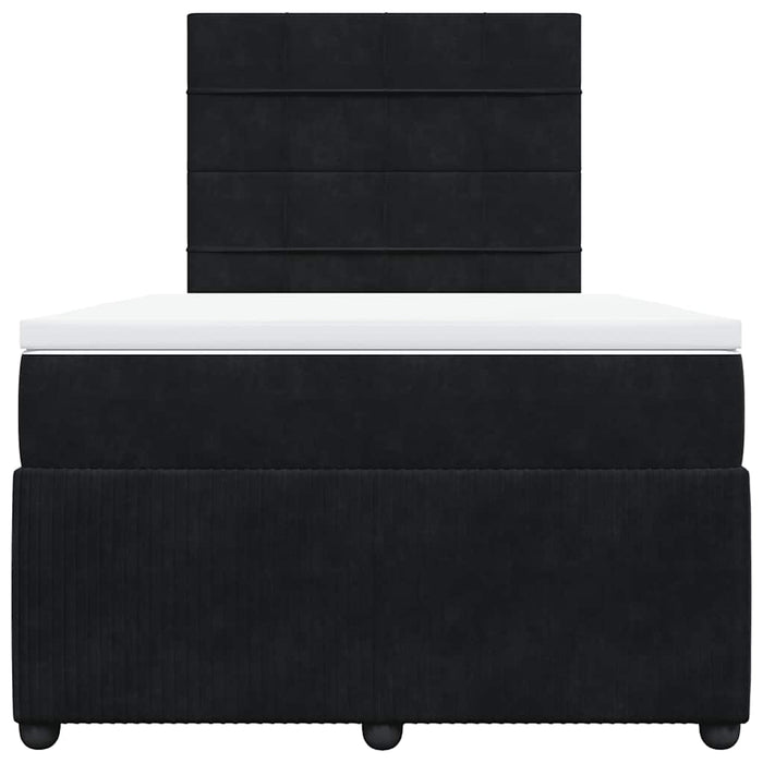 Pat box spring cu saltea, negru, 120x200 cm, catifea WALTI