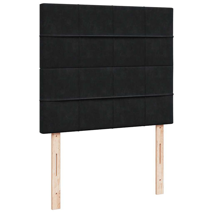 Pat box spring cu saltea, negru, 120x200 cm, catifea WALTI