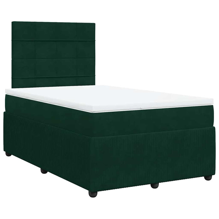 Pat box spring cu saltea, verde închis, 120x200 cm, catifea - WALTI WALTI