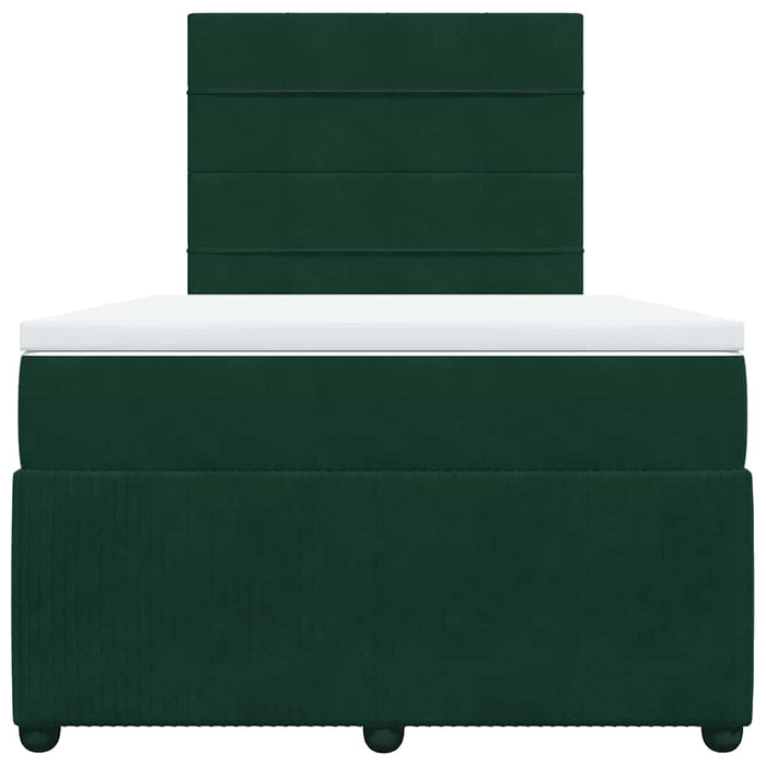 Pat box spring cu saltea, verde închis, 120x200 cm, catifea - WALTI WALTI