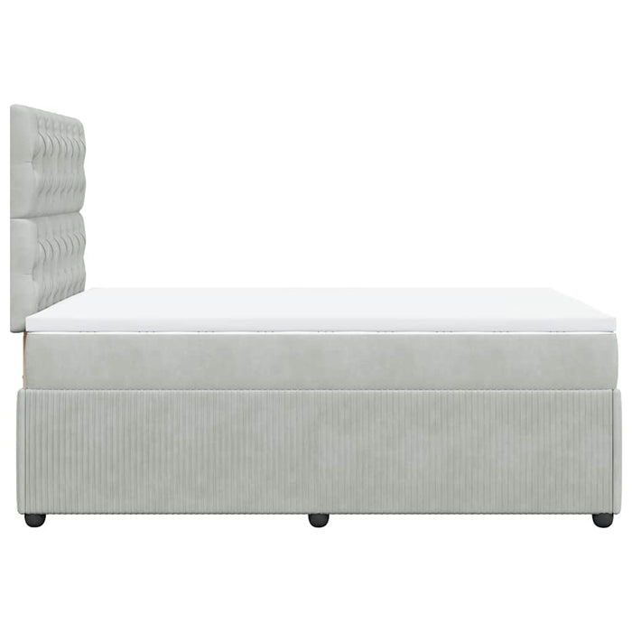 Pat continental cu saltea, gri deschis, 120x200 cm, catifea - WALTI WALTI