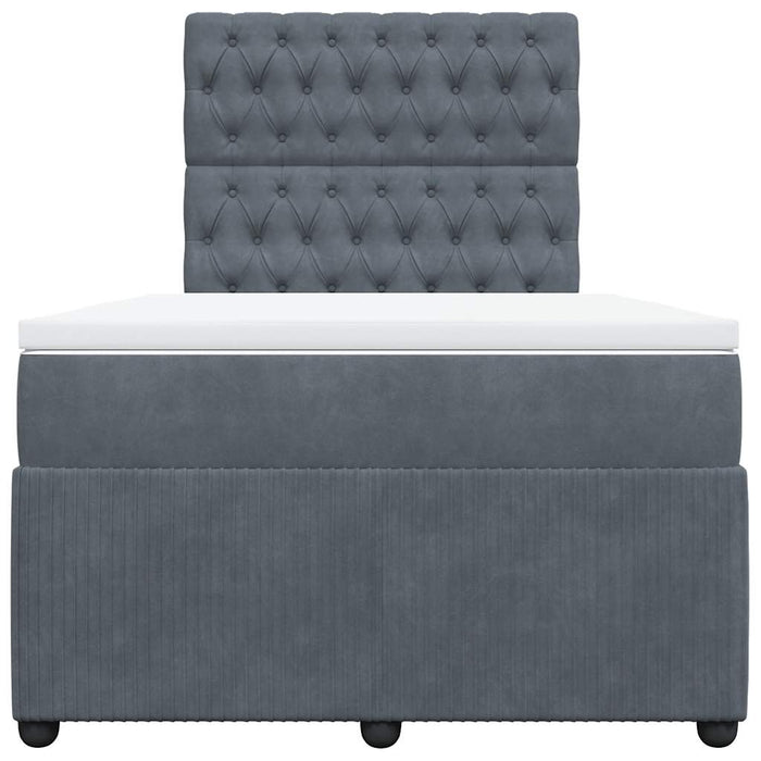 Pat box spring cu saltea, gri închis, 120x200 cm, catifea - WALTI WALTI