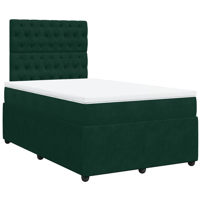 Pat box spring cu saltea, verde închis, 120x200 cm, catifea - WALTI WALTI