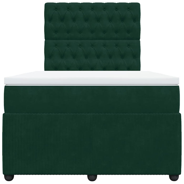 Pat box spring cu saltea, verde închis, 120x200 cm, catifea - WALTI WALTI