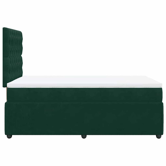 Pat box spring cu saltea, verde închis, 120x200 cm, catifea - WALTI WALTI