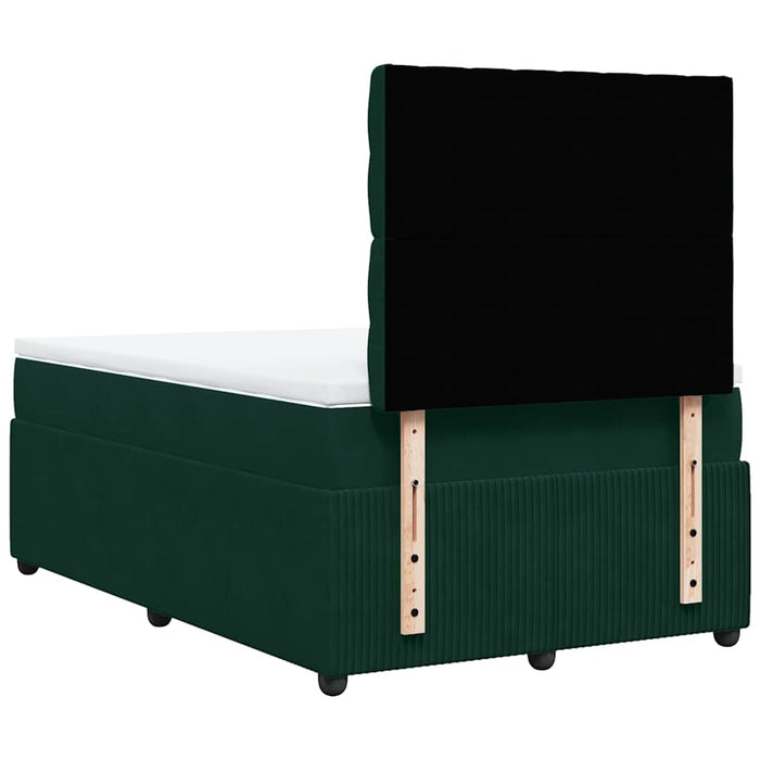 Pat box spring cu saltea, verde închis, 120x200 cm, catifea - WALTI WALTI